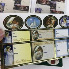 Adesivos de etiqueta de presente de Natal religião cristã anjos da igreja bebê quantidade 43, usado comprar usado  Enviando para Brazil