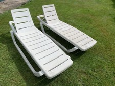 Two white sunloungers for sale  NORWICH