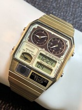 Vintage Citizen Ana-Digi 8982 Temp Alarm Chrono Relógio Tom Dourado, Funciona Para Reparo comprar usado  Enviando para Brazil