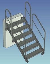 Schody ocynkowane metalowe wysokości 119 cm - 161cm z regulacją na sprzedaż  PL