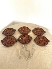Usado, 6 platos para caracol / escargot de cerámica y 3 pinzas  comprar usado  Enviando para Brazil