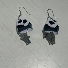 Brincos perfurados com gota pendurada com sino de vaca padrão vaca comprar usado  Enviando para Brazil