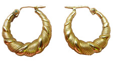 Brincos de argola CARLA design com nervuras 14K 2gr, usado comprar usado  Enviando para Brazil