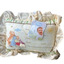 Disney Winnie-the-Pooh notificação de nascimento lembrança informações travesseiro memória bebê 10x13 comprar usado  Enviando para Brazil