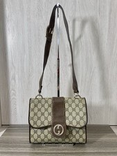 Autêntica Bolsa de Ombro GUCCI Intertravamento GG Supreme PVC Couro Vintage Bege, usado comprar usado  Enviando para Brazil