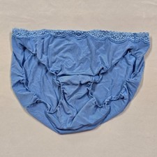 Calcinha Jockey 6 M azul corte alto renda cintura sedosa náilon tactel comprar usado  Enviando para Brazil