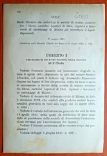 Milano regio decreto usato  Italia