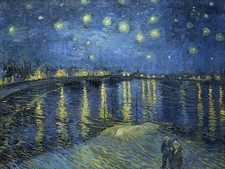 Używany, Plakat 100x75cm Gwiaździsta Noc nad Rodanem, Van Gogh Vintage na sprzedaż  PL