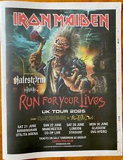 Usado, Iron Maiden Tour Dates 2025 Run For Your Lives anúncio jornal pôster 14x11 comprar usado  Enviando para Brazil