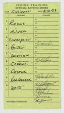 Jogo Cincinnati Reds 3-16-83 usado cartão de formação de treinamento de primavera - Johnny Bench comprar usado  Enviando para Brazil