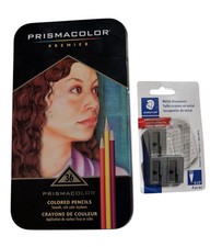 Usado, Lápis de cor Prismacolor Premier 36ct lata de armazenamento mais 3 afiadores de metal comprar usado  Enviando para Brazil