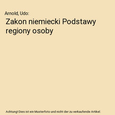 Zakon niemiecki Podstawy regiony osoby, Arnold, Udo na sprzedaż  Wysyłka do Poland
