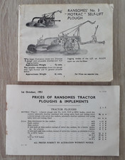 Ransomes tractor ploughs for sale  BOURNE