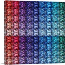ARTCANVAS vermelho azul roxo cor grade joia pixel tela arte impressão, usado comprar usado  Enviando para Brazil