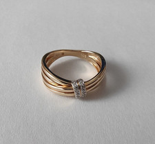 Goldener ring gekreuzte gebraucht kaufen  Leipzig
