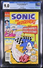 Banca de jornal Sonic The Hedgehog 13 CGC 9.0 páginas brancas 1ª aparição de juntas comprar usado  Enviando para Brazil