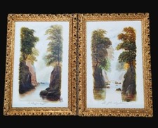 PAR HISTÓRICO DE 1899 PINTURAS A ÓLEO EM VIDRO DE LEITE ENCOMENDADAS PARA BRADFORD House comprar usado  Enviando para Brazil