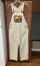Macacão jeans vintage anos 80 Honors bege babador calças roupas 6 bolsos patchwork comprar usado  Enviando para Brazil