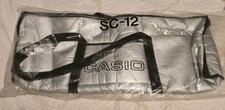 Bolsa de transporte Casio teclado SC-12 prata com acabamento preto NOS vintage nunca usada 26" comprar usado  Enviando para Brazil