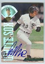 Cartão de beisebol autografado Robin Ventura (Chicago White Sox) 1995 Leaf #215 comprar usado  Enviando para Brazil