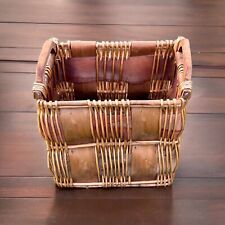 Antigo Cesto de Travesseiro Artesanal Cedro Rattan Roupa de Lavanderia Cobertor 19x13x18” comprar usado  Enviando para Brazil