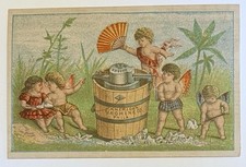 Cartão comercial querubins AMERICAN MACHINE CO SORVETE GEM FREEZER 1880 comprar usado  Enviando para Brazil