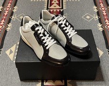Tênis masculino Emporio Armani preto bege logotipo tamanho 8 com caixa T31 comprar usado  Enviando para Brazil