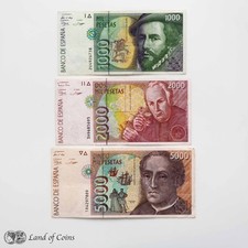ESPAÑA: Juego de 3 billetes de peseta española. segunda mano  Embacar hacia Mexico
