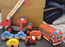 Toddler wooden vehicles. for sale  LEEDS
