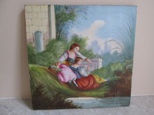 ANTIGO AZULEJO FRANCÊS PINTADO À MÃO - MONTEREAU & CREIL C.1880, usado comprar usado  Enviando para Brazil