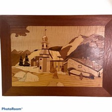 Inlaid wood scenic for sale  Glen Ellyn