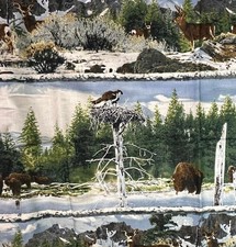 Panel de tela escénica de vida silvestre con naturaleza y animales BTHY segunda mano  Embacar hacia Mexico