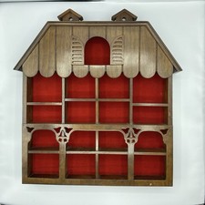 Antiga caixa de sombra em forma de casa de madeira prateleira miniaturas Knick Knack Curio bugiganga 17 comprar usado  Enviando para Brazil