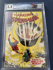 Usado, AMAZING SPIDER-MAN #61 CGC 5.5 OW/W Primeira Capa Gwen Stacy WP Etiqueta Personalizada comprar usado  Enviando para Brazil