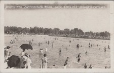 Cartão postal foto RPPC piscina municipal Garden City Kansas Conard comprar usado  Enviando para Brazil