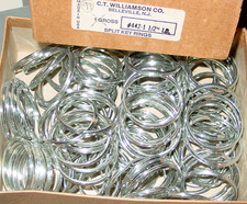 99 chaveiros de aço niquelado vintage divididos 1-1/2" C.T. Williamson NOS EUA comprar usado  Enviando para Brazil