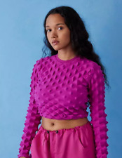 Blusa Urban Outfitters XS rosa pontiaguda malha crop jumper texturizada comprar usado  Enviando para Brazil