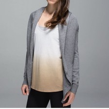 Cardigã feminino Lululemon Cabin Yogi Wrap com capuz cinza reversível 10, usado comprar usado  Enviando para Brazil