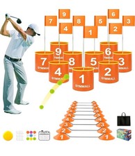 Juego de cubo de patio de golf de 9 agujeros para patio trasero con banderas práctica  segunda mano  Embacar hacia Mexico