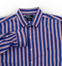 Camisa polo masculina Ralph Lauren 18 XXL Regent ajuste clássico botão para cima listrada elegante comprar usado  Enviando para Brazil