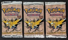 Lote de (3) 1999 Pokemon Fossil Sealed Booster Pack Zapdos Art Sealed, usado comprar usado  Enviando para Brazil