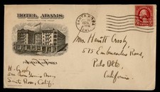 DR WHO 1926 HOTEL ADAMS PUBLICIDADE SANTA ROSA CA TO PALO ALTO CA M43347, usado comprar usado  Enviando para Brazil