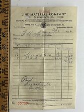 1936 Line Material Company Recibo East Stroudsburg PA Bill Vintage comprar usado  Enviando para Brazil