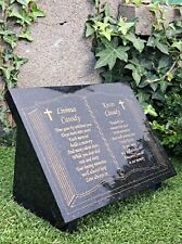 Usado,  Livro aberto de granito personalizado memorial bíblico túmulo inclinado placa lápide comprar usado  Enviando para Brazil