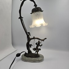 Antigo abajur de mesa ANGEL FAIRY ON SWING tulipa 15" de altura  comprar usado  Enviando para Brazil