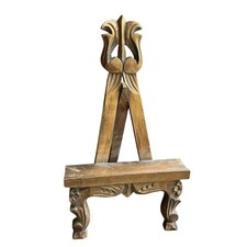 Cavalete de exibição vintage ornamentado de madeira esculpido à mão 13"" comprar usado  Enviando para Brazil