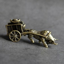 Estátua chinesa de bronze cobre esculpida à mão estatuetas de carrinho de boi牛车80036 comprar usado  Enviando para Brazil