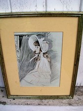 Litho encadrée helleu d'occasion  Bordeaux-