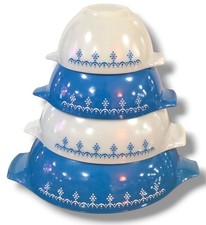 Conjunto de 4 tigelas de mistura vintage pirex floco de neve guirlanda comprar usado Conjunto de 4 tigelas de mistura vintage pirex floco de neve guirlanda comprar usado  Enviando para Brazil