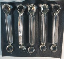 5 - Candelabro vintage prisma 8,5" vidro checo bola gota com falhas  comprar usado  Enviando para Brazil